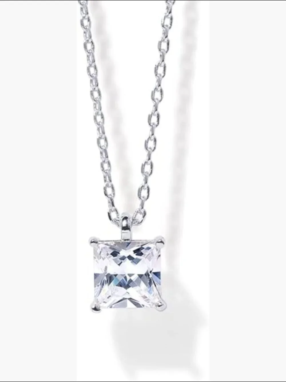 14K Gold Plated Cubic Zirconia Pendant Necklace Adjustable Slider